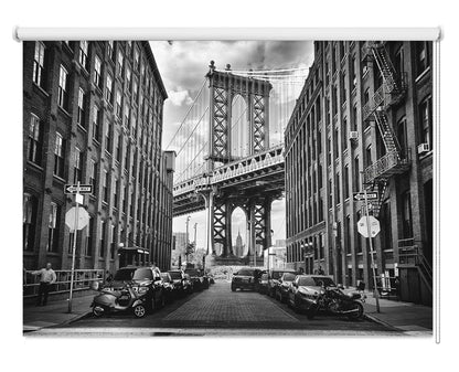 In America Brooklyn Bridge Black & White Printed Picture Photo Roller Blind - 1X1083604 - Pictufy - Art Fever