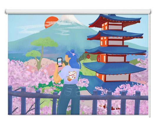 Japan Illustration Printed Picture Photo Roller Blind - 1X2505636