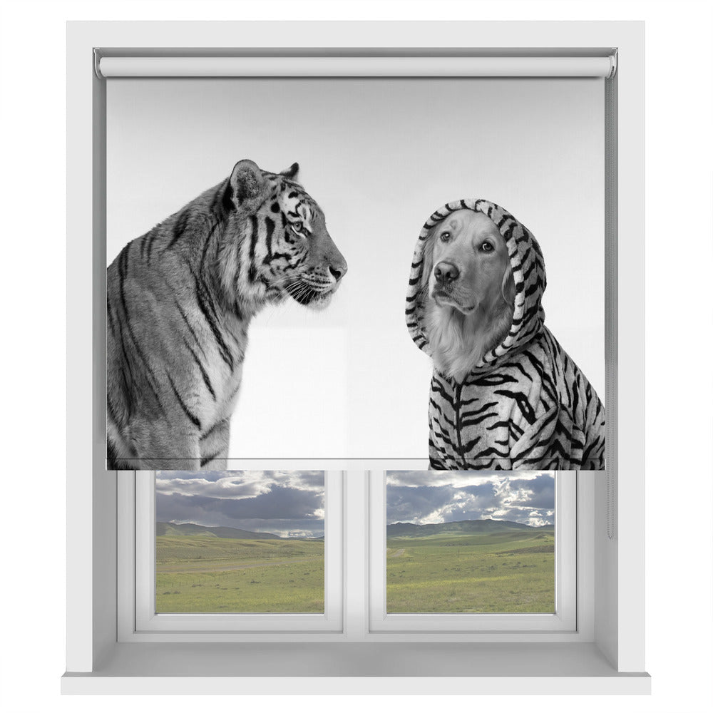 Tiger and Golden Printed Picture Photo Roller Blind - 1X3448900