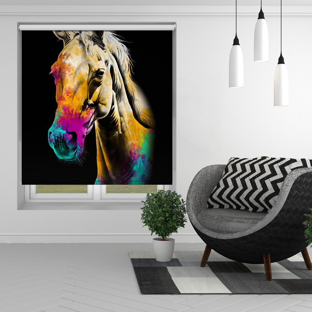 Horse Wild Tribal Illustration Art 07 Printed Picture Photo Roller Blind - 1X2779136