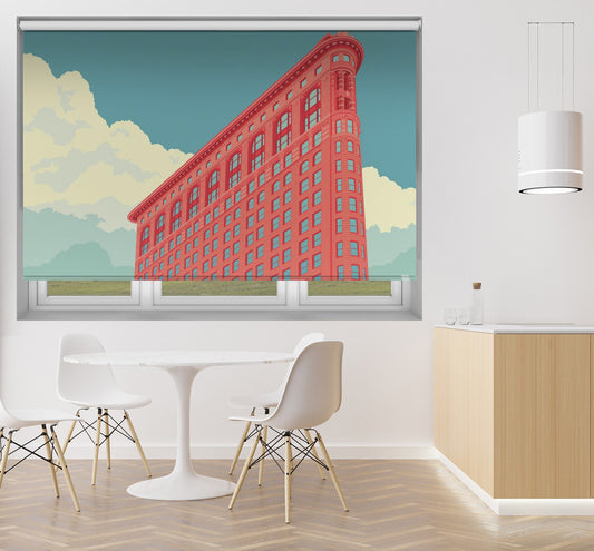 New York Flatiron Building Illustration Printed Picture Photo Roller Blind - 1X2844190