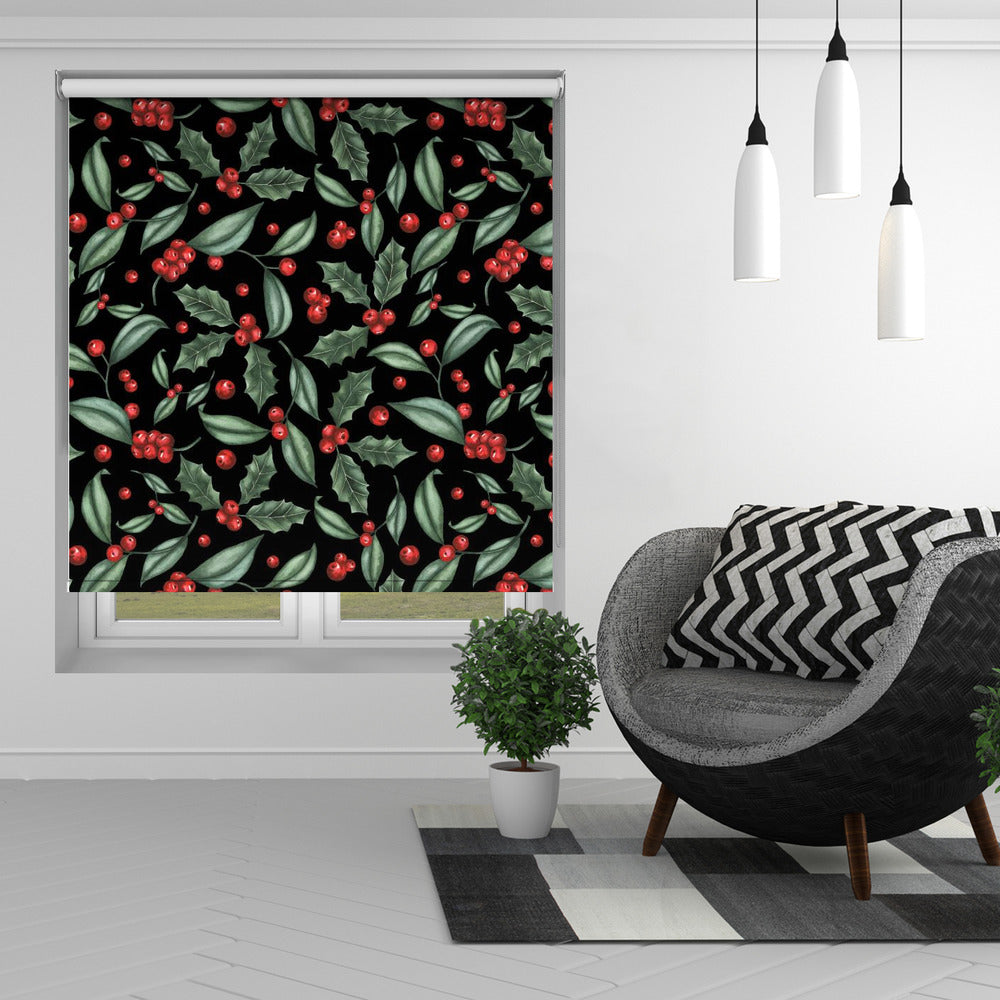 winter foliage red berries Printed Picture Photo Roller Blind - 1X2954603