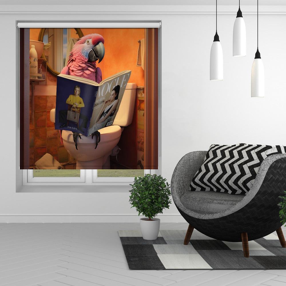 Parrot On the Toilet Printed Picture Photo Roller Blind - 1X3133789