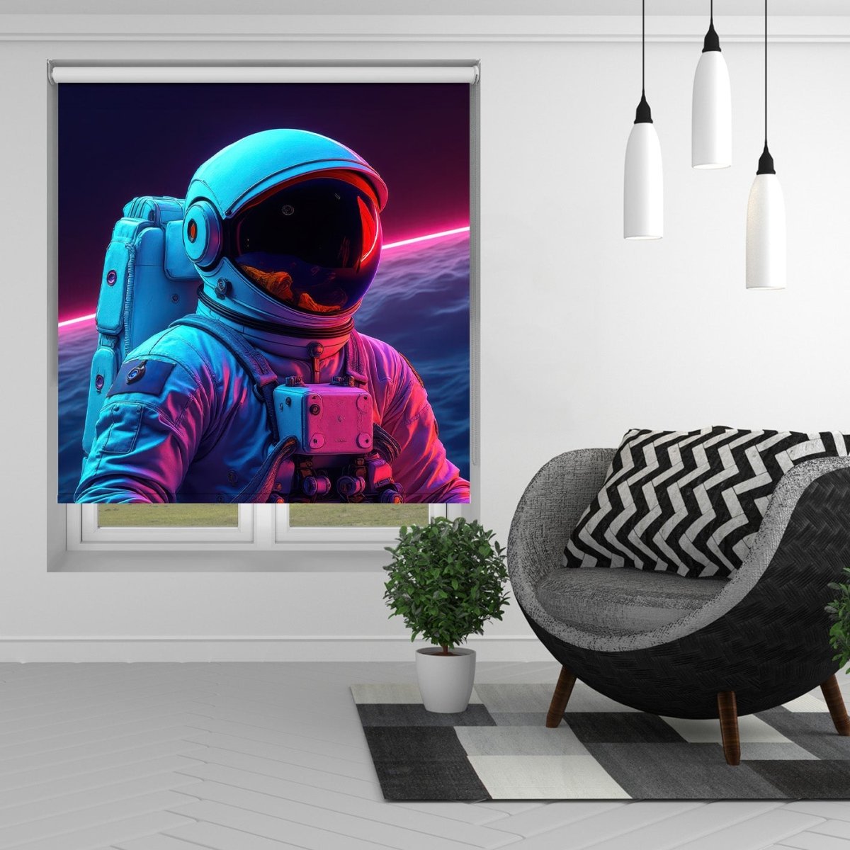 Into the Galaxy Neon Digital Art Printed Picture Photo Roller Blind - RB1356 - Art Fever - Art Fever