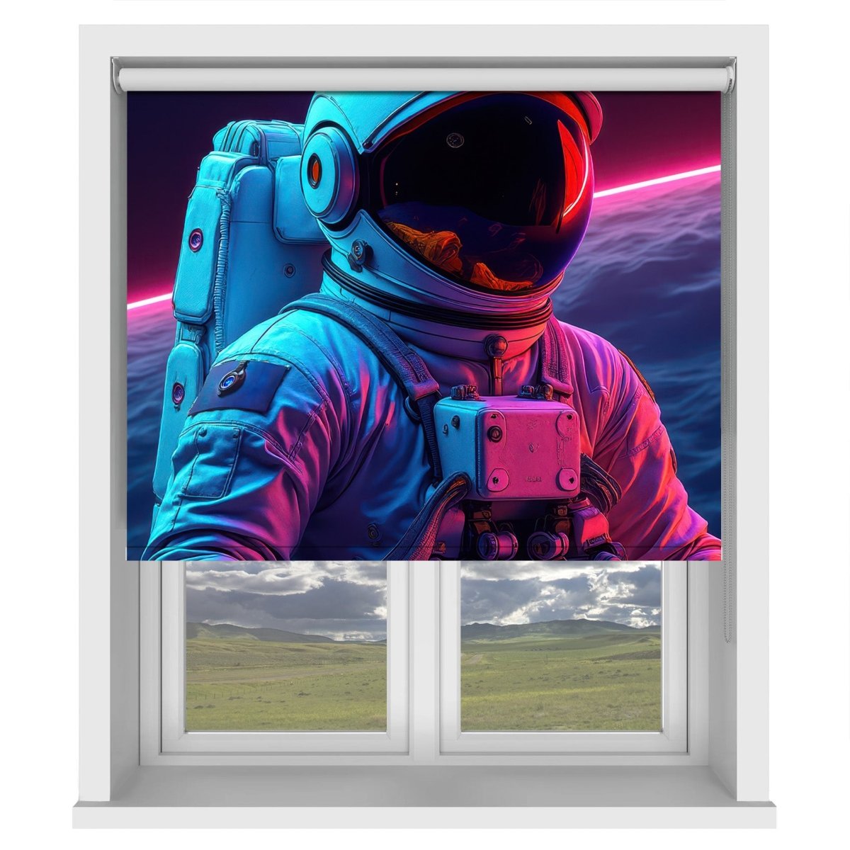 Into the Galaxy Neon Digital Art Printed Picture Photo Roller Blind - RB1356 - Art Fever - Art Fever