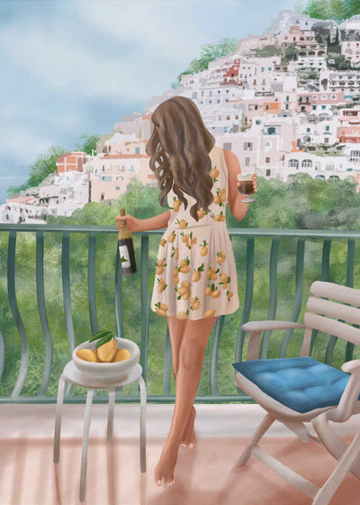 Italian Lemon Balcony Canvas Print Wall Art 1X3194658 - ART FEVER - Art Fever