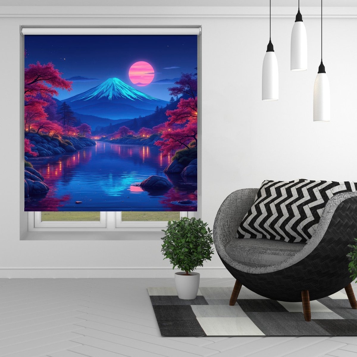 Japan & Mount Fuji Digital Art Printed Picture Photo Roller Blind - RB1361 - Art Fever - Art Fever