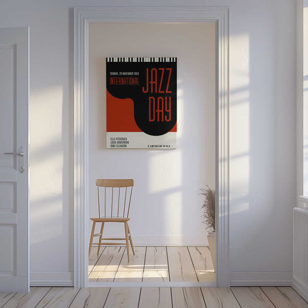 Jazzy Days Dark Red Canvas Print Wall Art 1X2512513 - ART FEVER - Art Fever