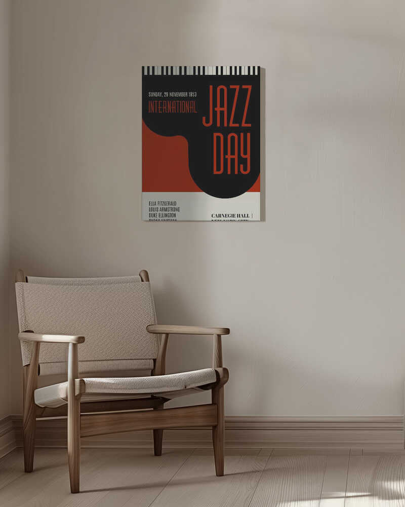 Jazzy Days Dark Red Canvas Print Wall Art 1X2512513 - ART FEVER - Art Fever