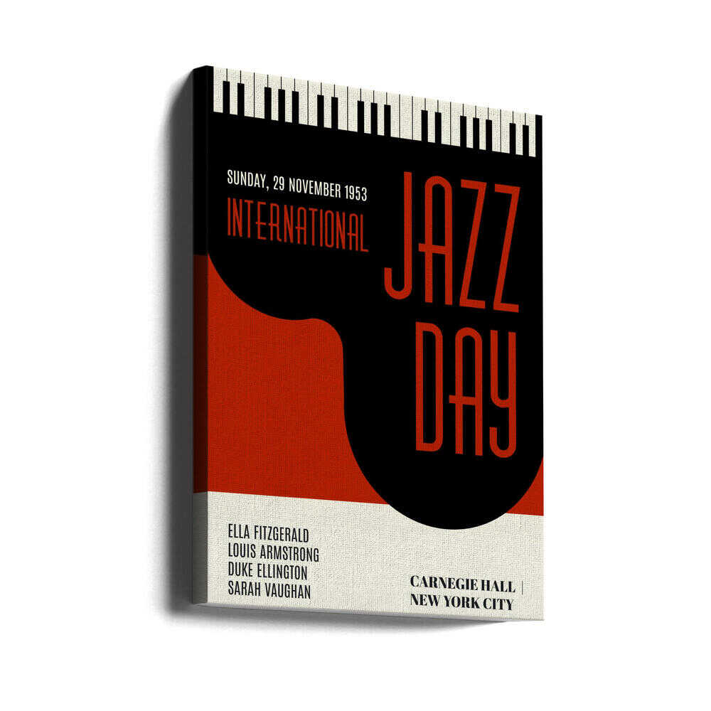 Jazzy Days Dark Red Canvas Print Wall Art 1X2512513 - ART FEVER - Art Fever