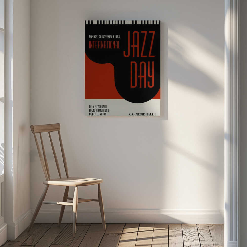 Jazzy Days Dark Red Canvas Print Wall Art 1X2512513 - ART FEVER - Art Fever