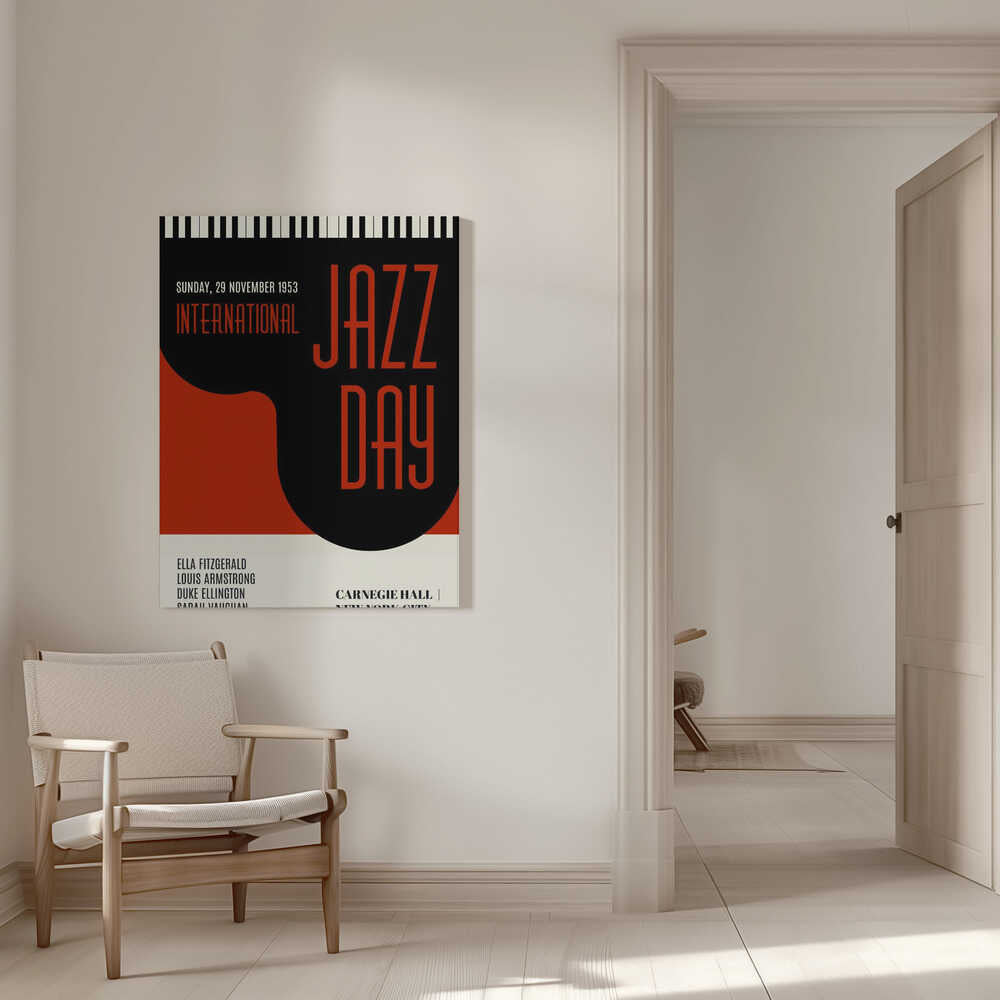 Jazzy Days Dark Red Canvas Print Wall Art 1X2512513 - ART FEVER - Art Fever
