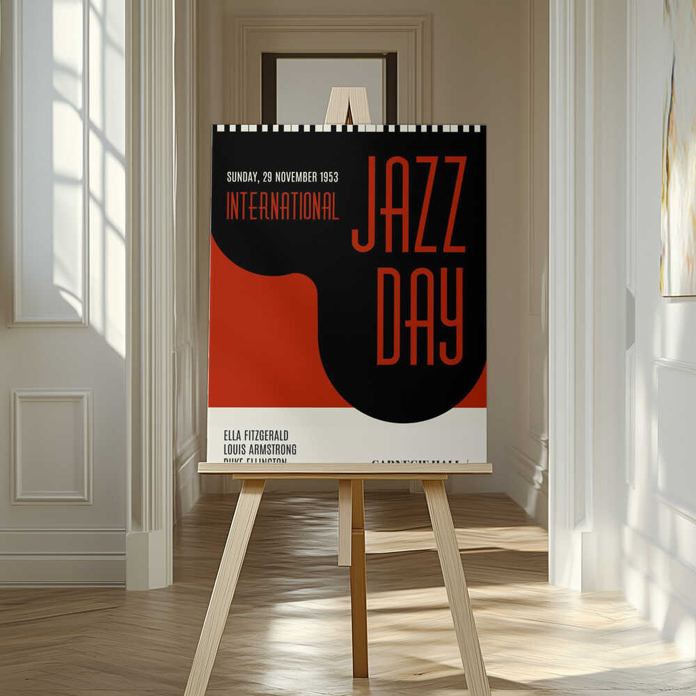 Jazzy Days Dark Red Canvas Print Wall Art 1X2512513 - ART FEVER - Art Fever