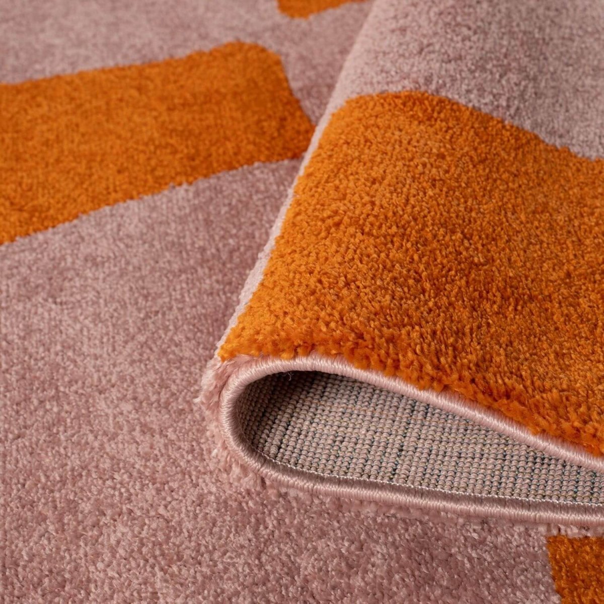 Joli Checkered Orange & Pink Rug - The Rugs - Art Fever