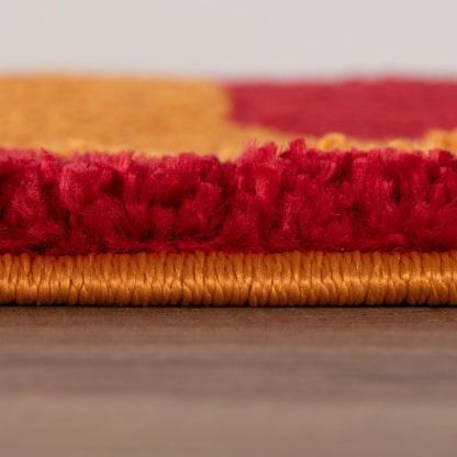 Joli Checkered Red & Orange Rug - The Rugs - Art Fever