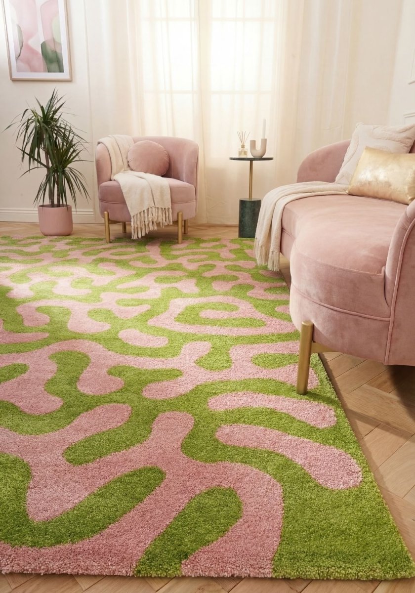 Joli Doodle Green & Pink Rug - The Rugs - Art Fever