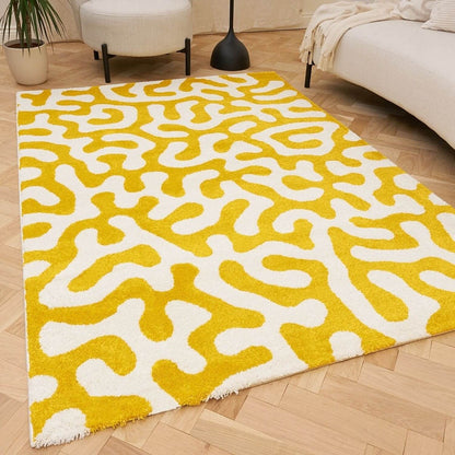 Joli Doodle Yellow & White Rug - The Rugs - Art Fever