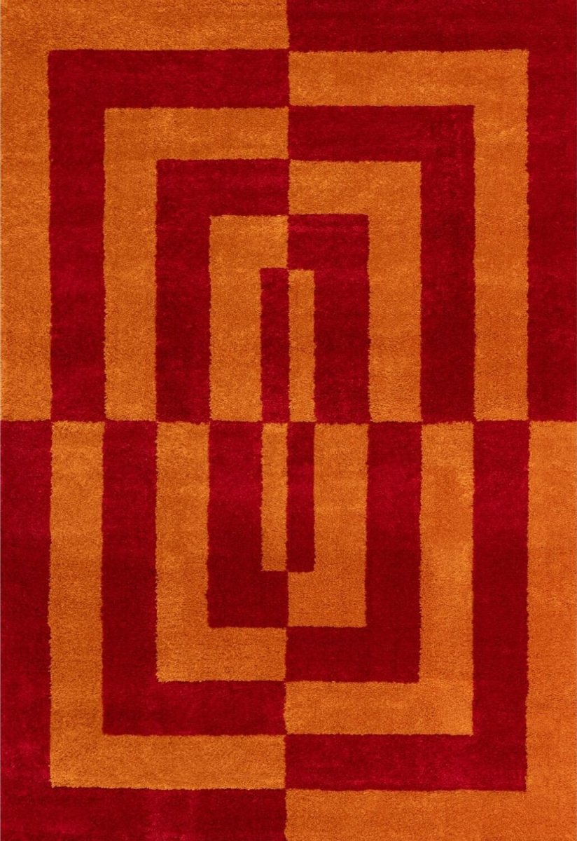Joli Geometric Red & Orange Rug - The Rugs - Art Fever