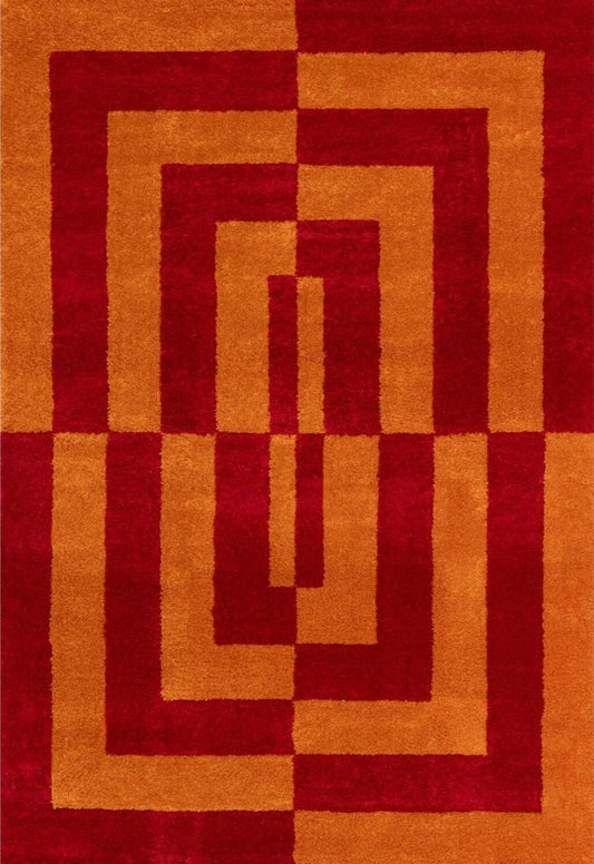 Joli Geometric Red & Orange Rug - The Rugs - Art Fever