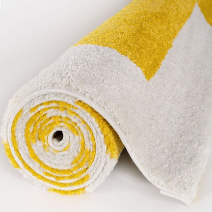 Joli Geometric Yellow & White Rug - The Rugs - Art Fever