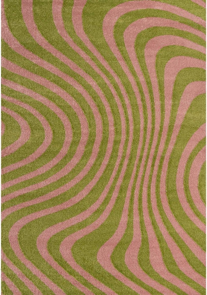 Joli Striped Green & Pink Rug - The Rugs - Art Fever