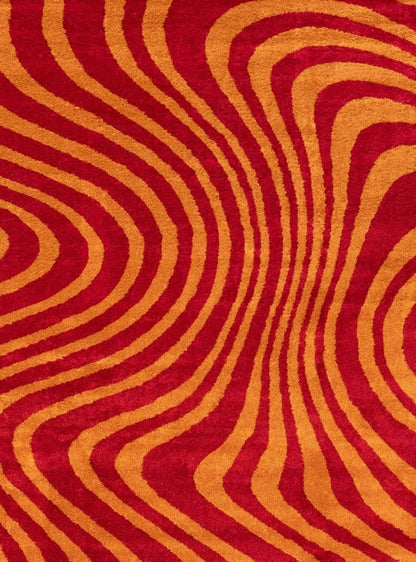 Joli Striped Red & Orange Rug - The Rugs - Art Fever