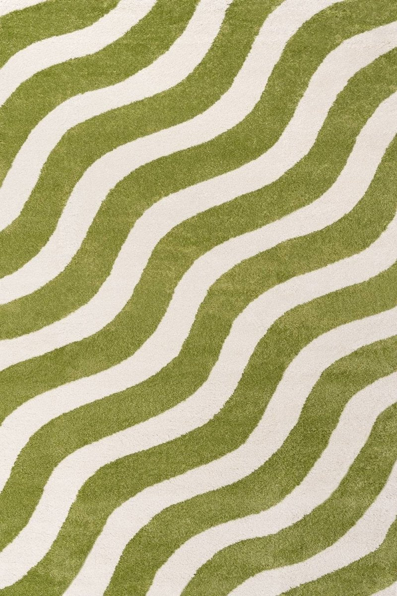 Joli Wave Green & White Rug - The Rugs - Art Fever