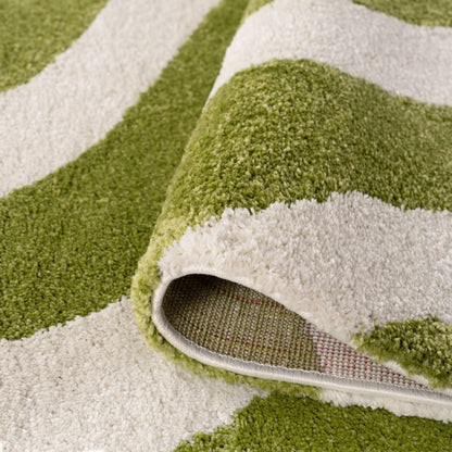 Joli Wave Green & White Rug - The Rugs - Art Fever