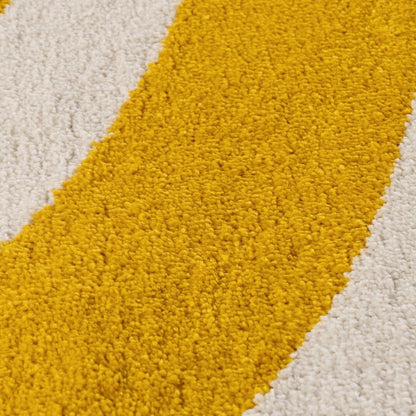 Joli Wave Yellow & White Rug - The Rugs - Art Fever