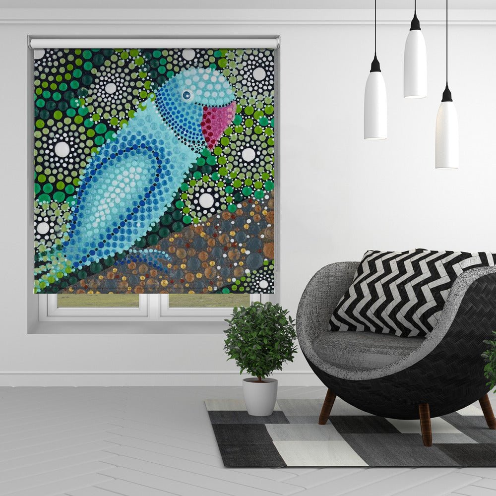 Jungle Parrot Dot Art Printed Picture Photo Roller Blind - 1X2558602 - Art Fever - Art Fever