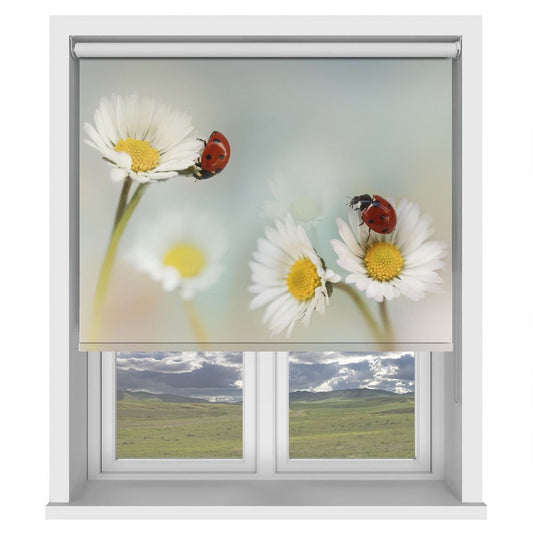 Ladybirds at Springtime Floral Printed Picture Photo Roller Blind - 1X1834084 - Art Fever - Art Fever