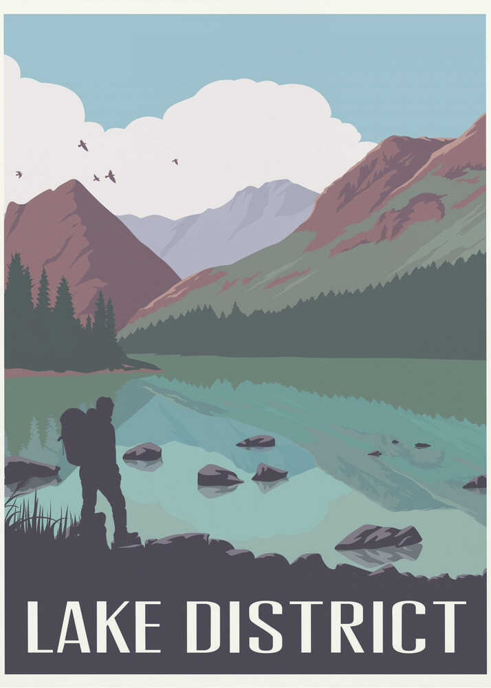 Lake District Travel Print Canvas Print Wall Art 1X2666100 - ART FEVER - Art Fever