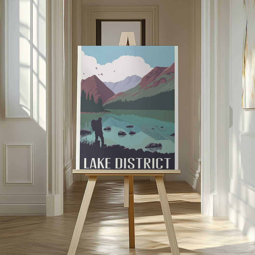 Lake District Travel Print Canvas Print Wall Art 1X2666100 - ART FEVER - Art Fever