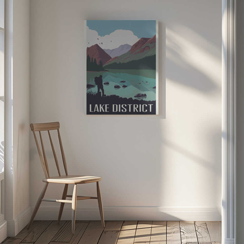 Lake District Travel Print Canvas Print Wall Art 1X2666100 - ART FEVER - Art Fever