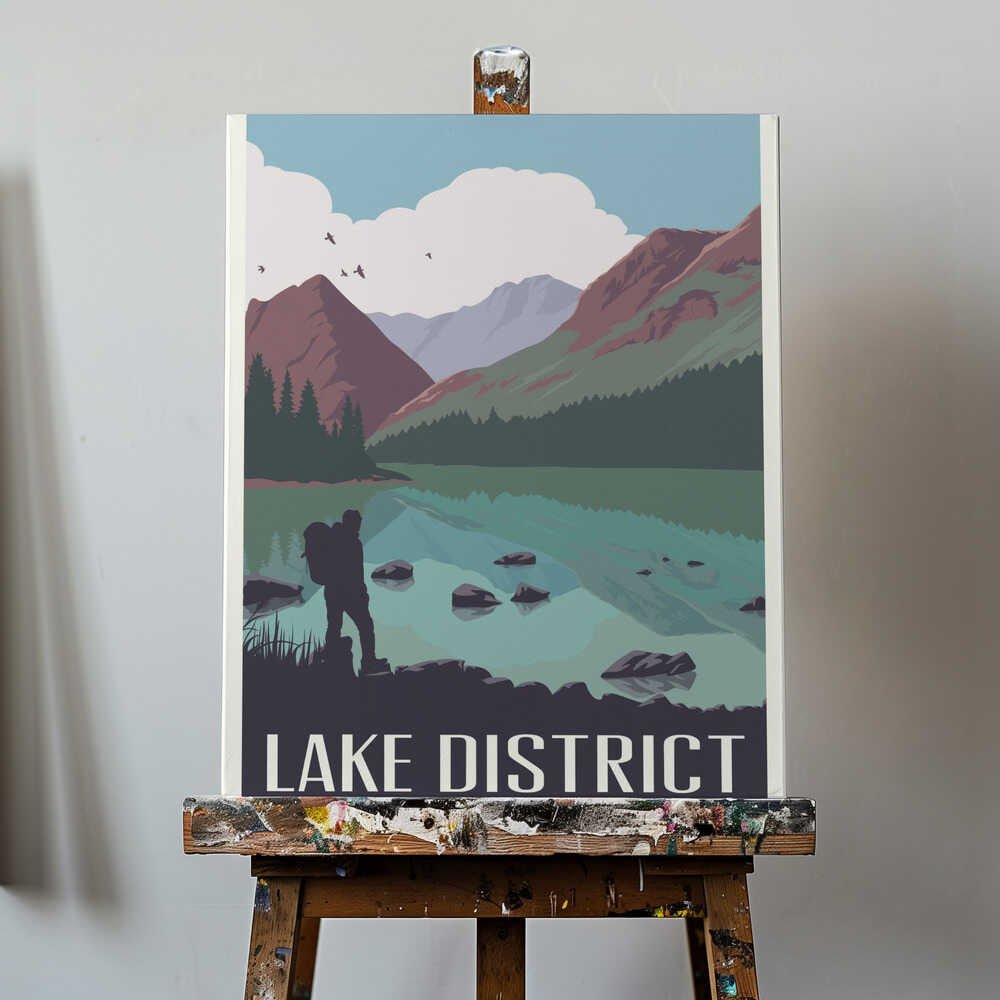 Lake District Travel Print Canvas Print Wall Art 1X2666100 - ART FEVER - Art Fever