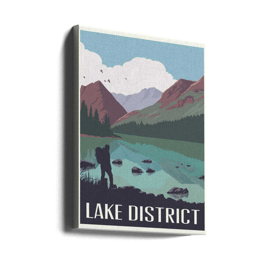 Lake District Travel Print Canvas Print Wall Art 1X2666100 - ART FEVER - Art Fever
