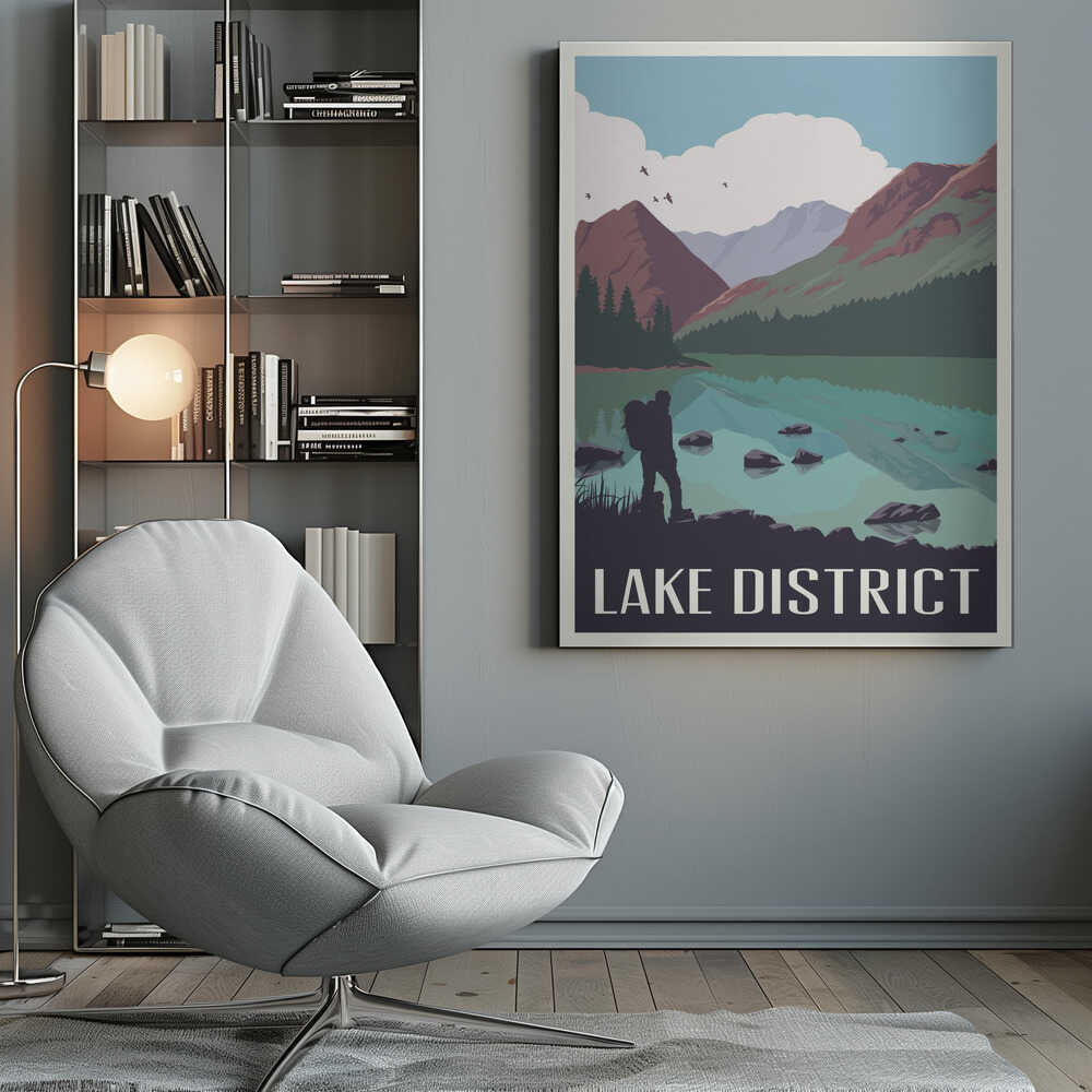 Lake District Travel Print Canvas Print Wall Art 1X2666100 - ART FEVER - Art Fever