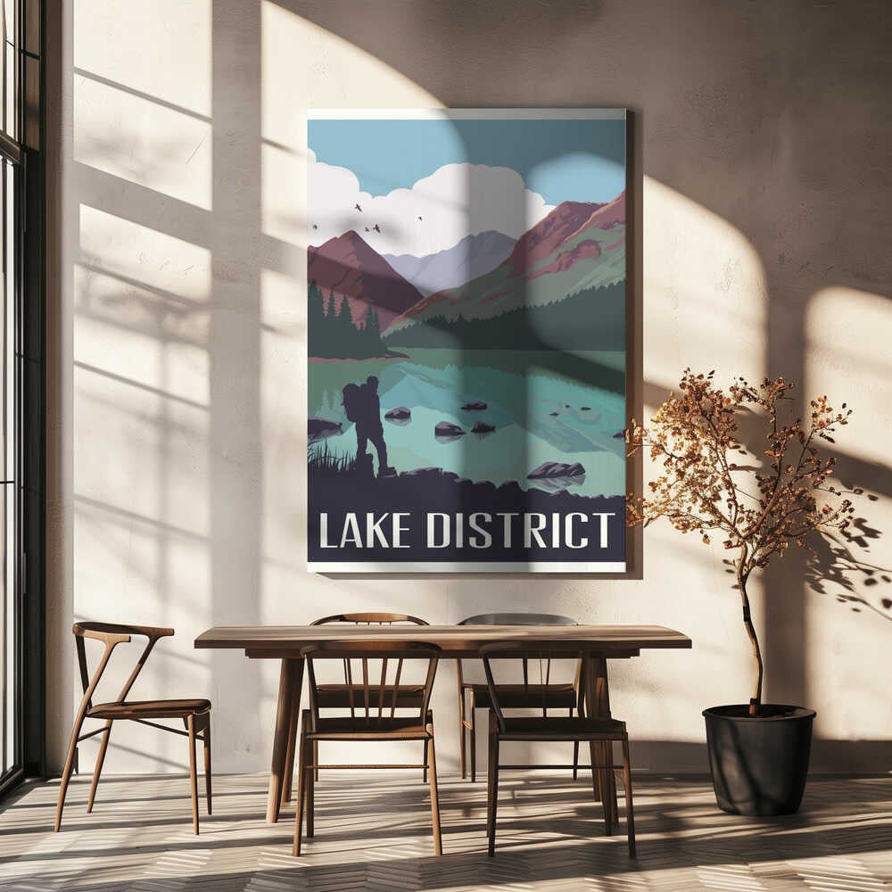 Lake District Travel Print Canvas Print Wall Art 1X2666100 - ART FEVER - Art Fever