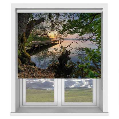 Lakeside Sunset Pier Printed Roller Blind - 1X3191955 - Art Fever - Art Fever