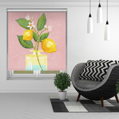 Lemon Bunch In Vase Printed Picture Photo Roller Blind - 1X2522090 - Art Fever - Art Fever