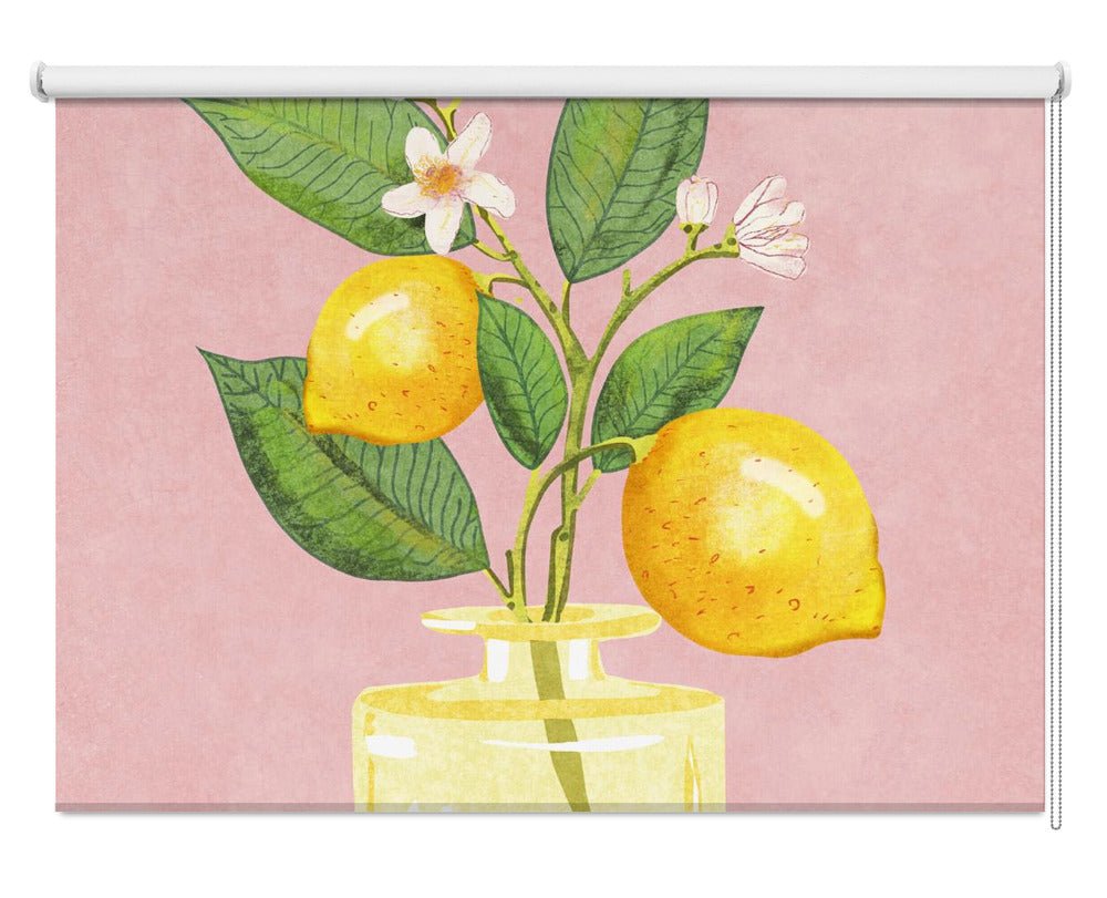 Lemon Bunch In Vase Printed Picture Photo Roller Blind - 1X2522090 - Art Fever - Art Fever