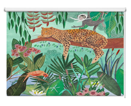 Leopard in the jungle Kids Printed Picture Photo Roller Blind - 1X2664201 - Pictufy - Art Fever