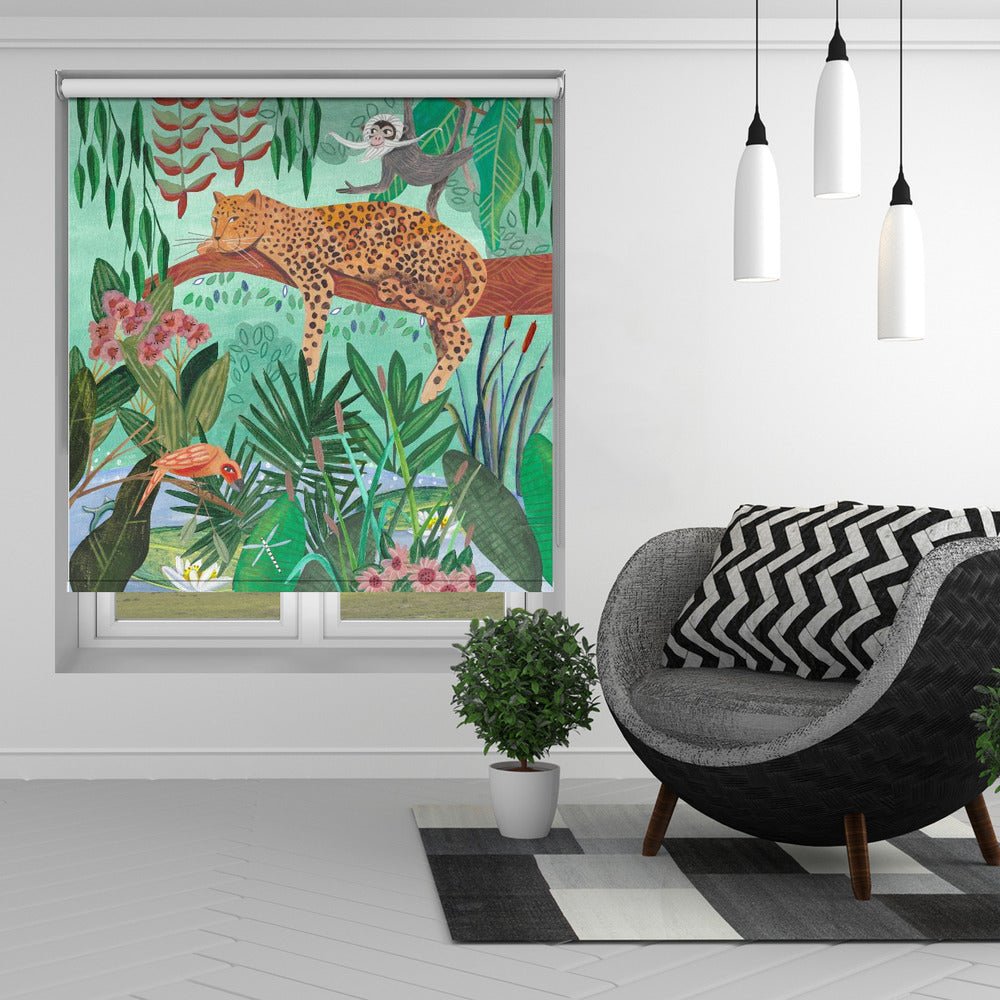 Leopard in the jungle Kids Printed Picture Photo Roller Blind - 1X2664201 - Pictufy - Art Fever
