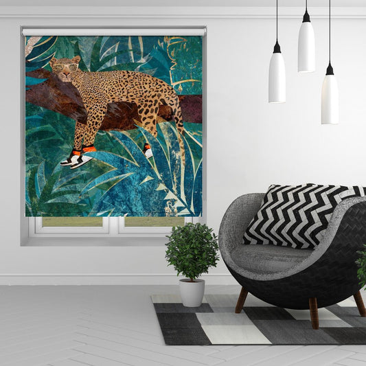 Leopard wearing sneakers in jungle Printed Picture Photo Roller Blind - 1X2606565 - Pictufy - Art Fever