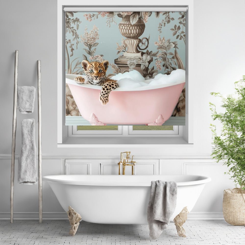 Leopard’s Pink Bubble Bath Printed Picture Photo Roller Blind - 1X3062989 - Art Fever - Art Fever