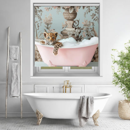 Leopard’s Pink Bubble Bath Printed Picture Photo Roller Blind - 1X3062989 - Art Fever - Art Fever