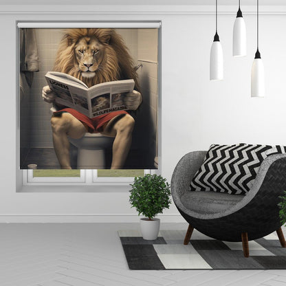 Lion On the Toilet Printed Picture Photo Roller Blind - 1X3133702 - Art Fever - Art Fever