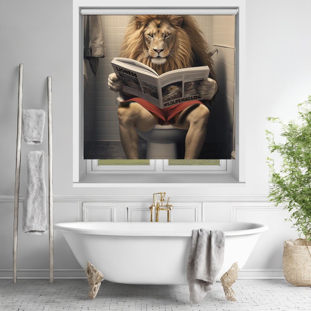 Lion On the Toilet Printed Picture Photo Roller Blind - 1X3133702 - Art Fever - Art Fever
