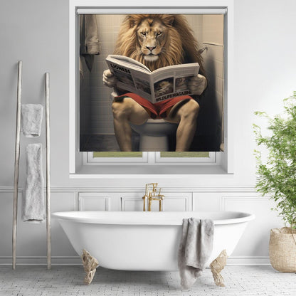 Lion On the Toilet Printed Picture Photo Roller Blind - 1X3133702 - Art Fever - Art Fever