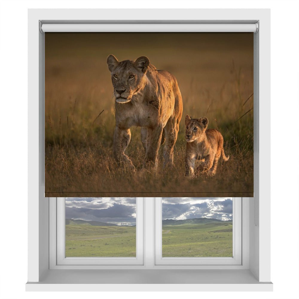 Lioness with Cub Printed Picture Photo Roller Blind - 1X1722593 - Art Fever - Art Fever